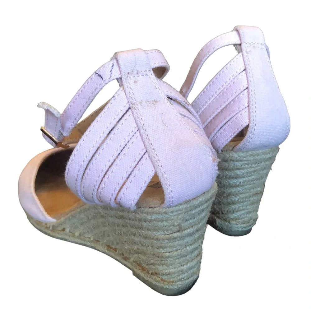 White Mountain Soft Pink Ankle Strap Wedges size 7 1/2 - Picture 7 of 10
